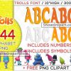 344 Trolls Alphabet Png Bundle, Trolls Font, Trolls Birthday