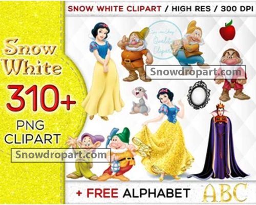 310 Snow White Png Bundle, Snow White Birthday