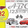 82 Cars Alphabet Png Bundle, Lightning McQueen, Cars Numbers