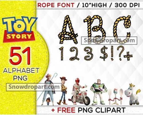 51 Toy Story Alphabet Png Bundle, Toy Story Birthday