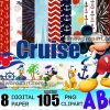 18 Cruise Digital Paper Bundle, Cruise Png, Mickey Png