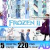 25 Frozen Digital Paper Bundle, Elsa Png, Frozen Birthday