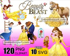 120 Beauty And The Beast Png Bundle, Belle Png, Belle Birthday