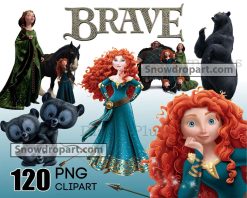 120 Brave Png Bundle, Merida Png, Merida Birthday