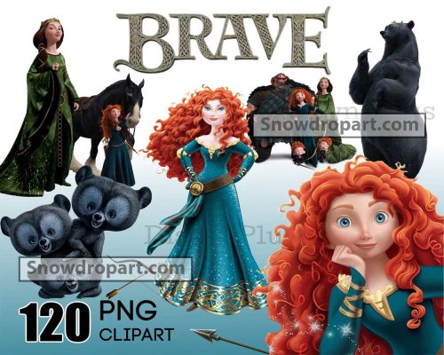 120 Brave Png Bundle, Merida Png, Merida Birthday