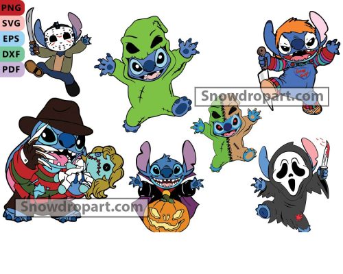7 Halloween Stitch Svg Bundle, Halloween Svg, Lilo And Stitch Svg