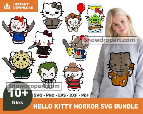 10 Hello Kitty Halloween Svg Bundle, Halloween Svg