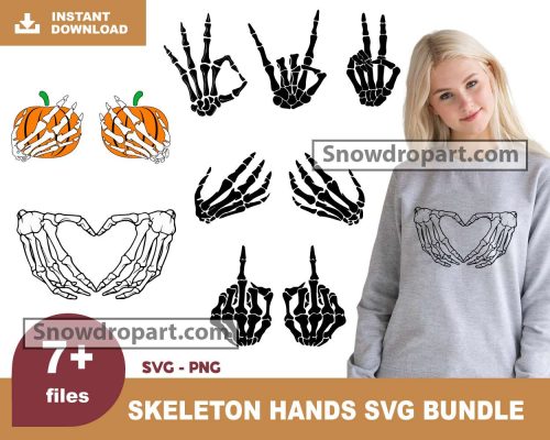 7 Skeleton Hands Svg Bundle, Pumpkin Boobie Svg