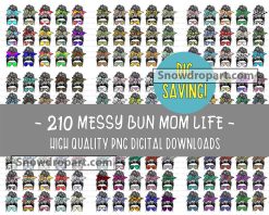 210 Messy Bun Png Bundle, Mom Sublimation, Mothers Day Png