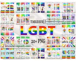 20 LGBT Tumbler Png Bundle, Gay Tumbler Png, Rainbow Tumbler