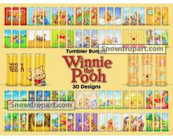 30 Winnie The Pooh Tumbler Png Bundle, Pooh Skinny Tumbler