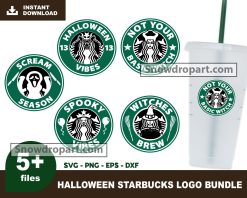 5 Halloween Starbucks Logo Svg Bundle, Cold Cup Svg