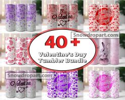 40 Valentines Day Tumbler Png Bundle, Love Skinny Tumbler
