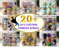 20 90s Cartoon Tumbler Png Bundle, Nickelodeon Tumbler