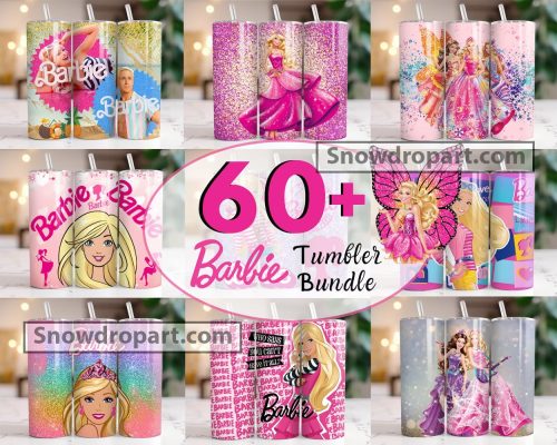 60 Barbie Tumbler Png Bundle, Sublimation Tumbler