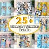 25 Bluey Tumbler Png Bundle, Blue Dog Tumbler
