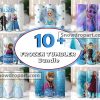 10 Frozen Tumbler Png Bundle, Elsa Tumbler Png