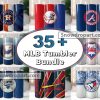 35 MLB Tumbler Png Bundle, Baseball Tumbler