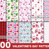 300 Valentine Digital Papers Bundle, Scrapbooking Paper